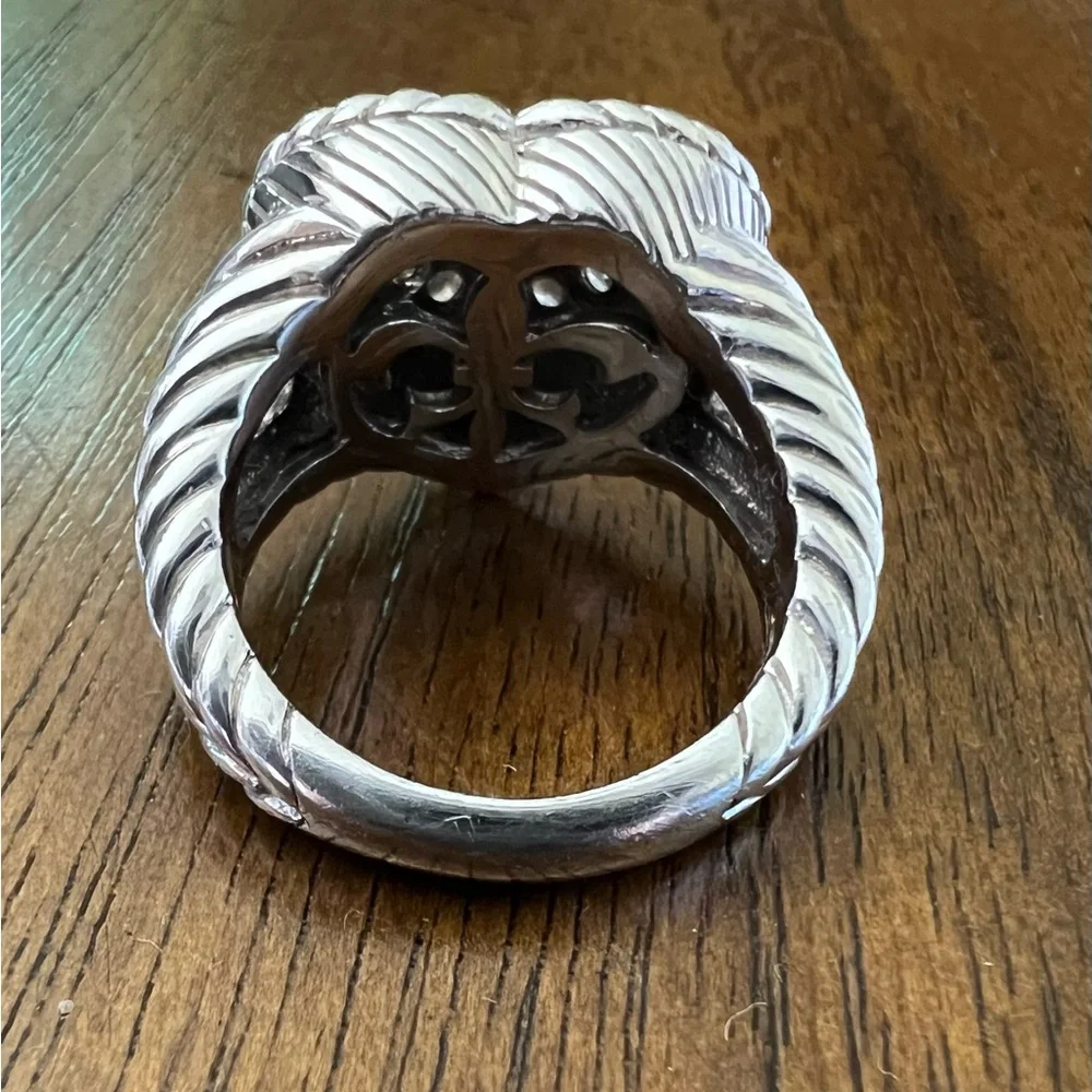 Judith Ripka Sterling Silver Pavé Heart Diamonique CZ Ring Size 6 - Picture 13 of 15